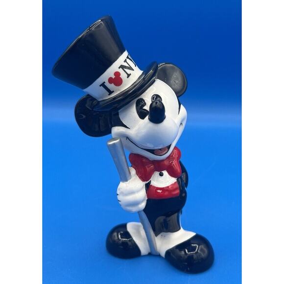 MICKEY MOUSE I LOVE NEW YORK NY HAT FIGURE 5” TOP HAT CANE I HEART NYC CITY - Picture 1 of 8